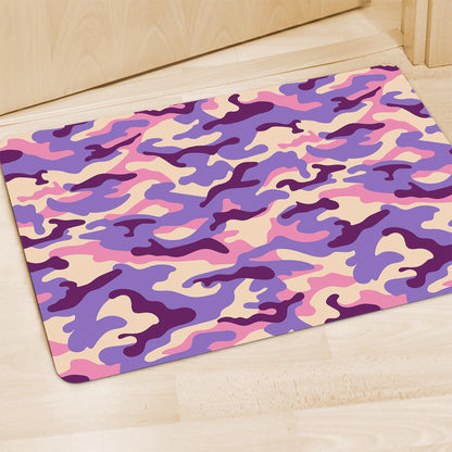 Pastel Purple Camouflage Print Polyester Doormat