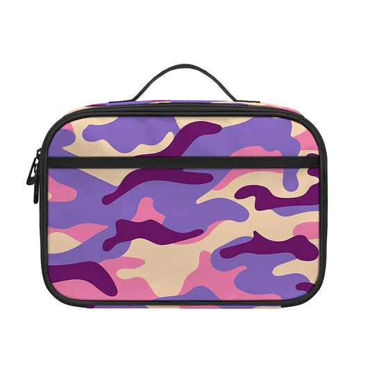Pastel Purple Camouflage Print Portable Lunch Bag