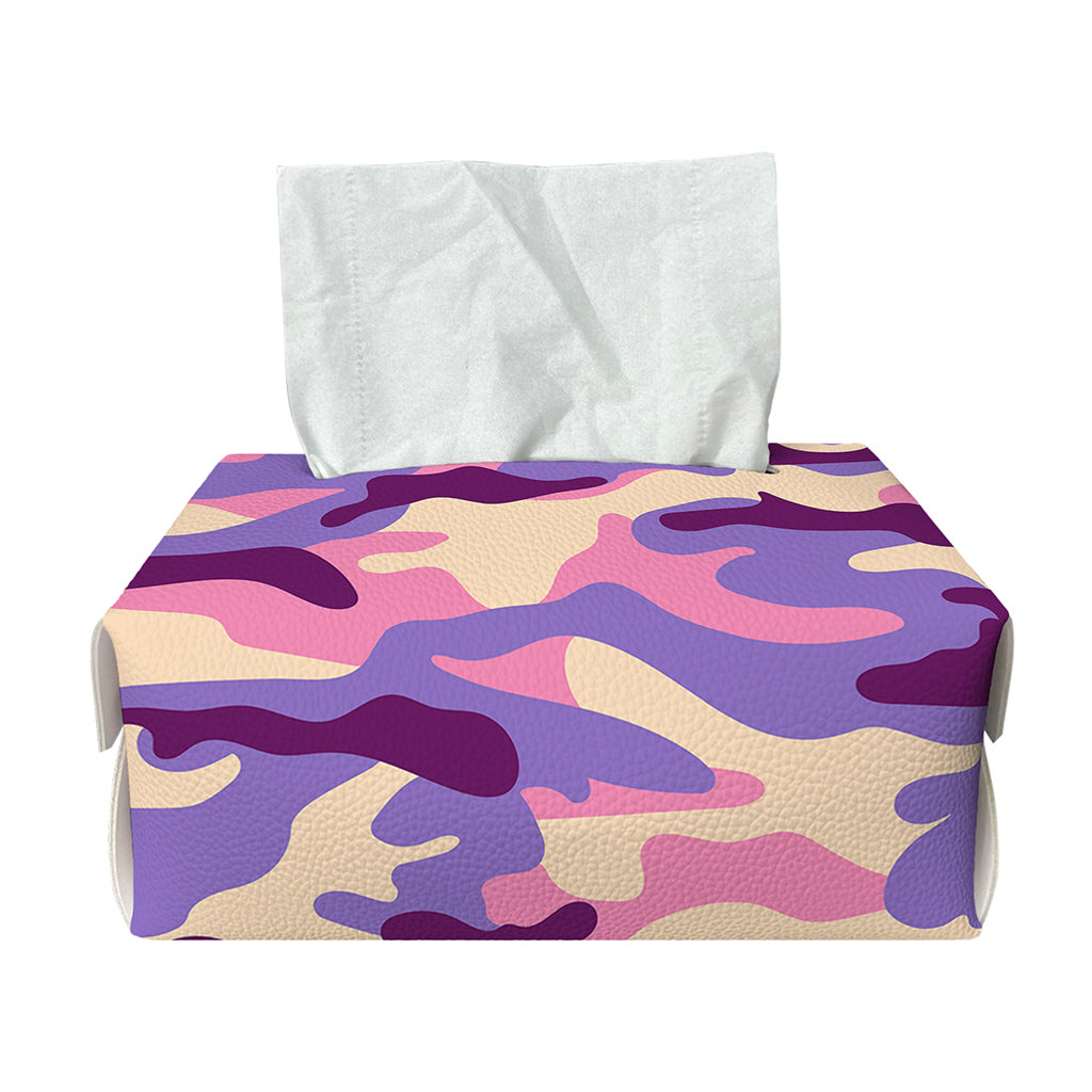 Pastel Purple Camouflage Print Rectangle Tissue Box Cover