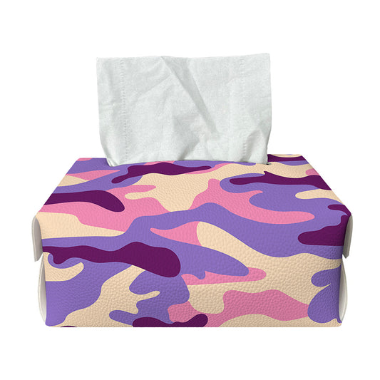 Pastel Purple Camouflage Print Rectangle Tissue Box Cover