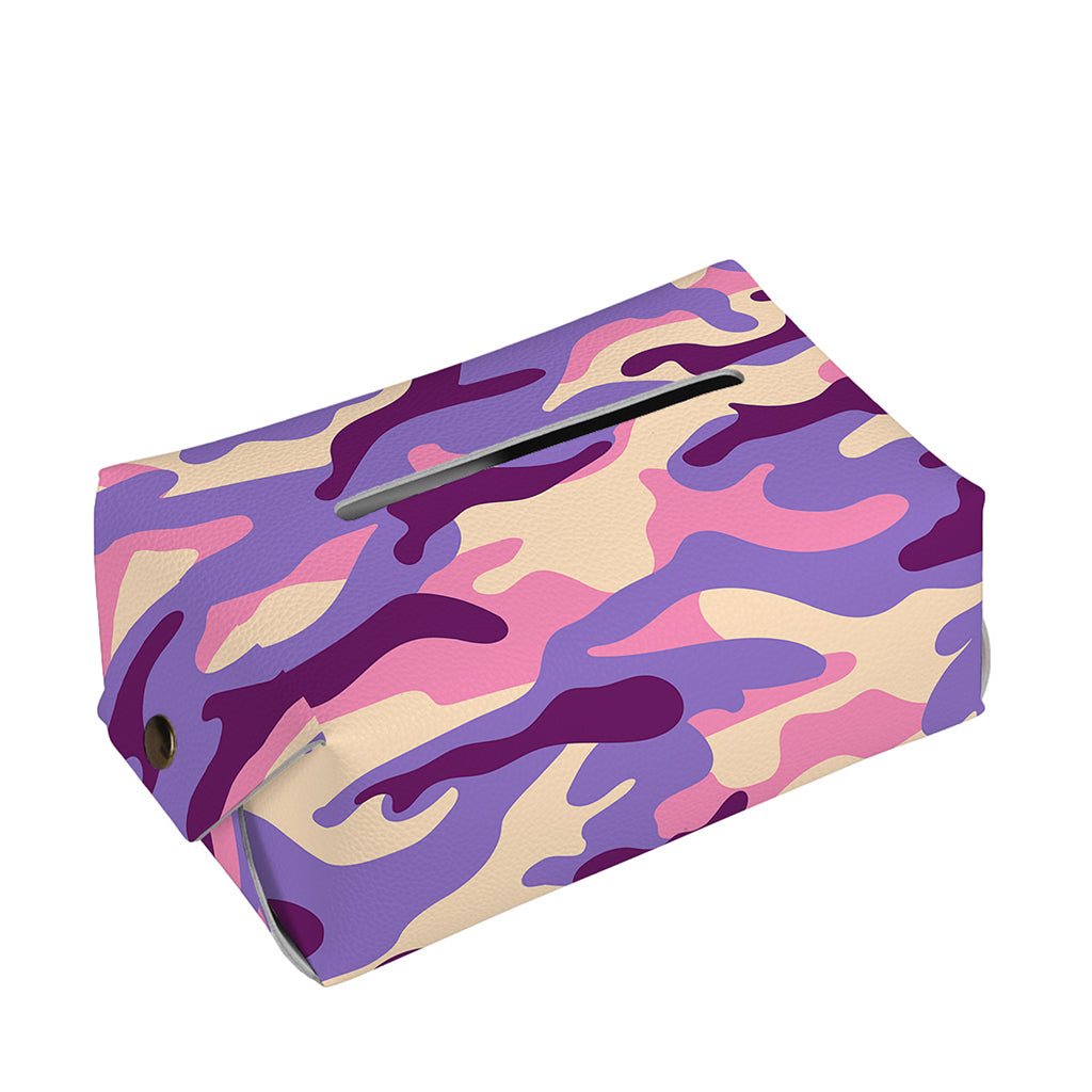 Pastel Purple Camouflage Print Rectangle Tissue Box Cover
