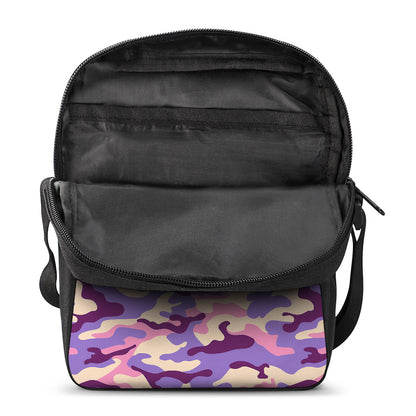 Pastel Purple Camouflage Print Rectangular Crossbody Bag