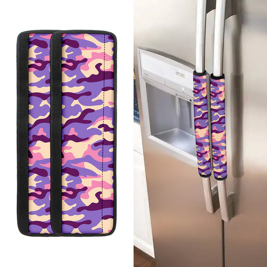 Pastel Purple Camouflage Print Refrigerator Handle Covers