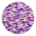 Pastel Purple Camouflage Print Round Blanket