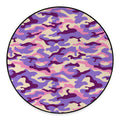 Pastel Purple Camouflage Print Round Floor Mat
