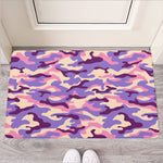 Pastel Purple Camouflage Print Rubber Doormat