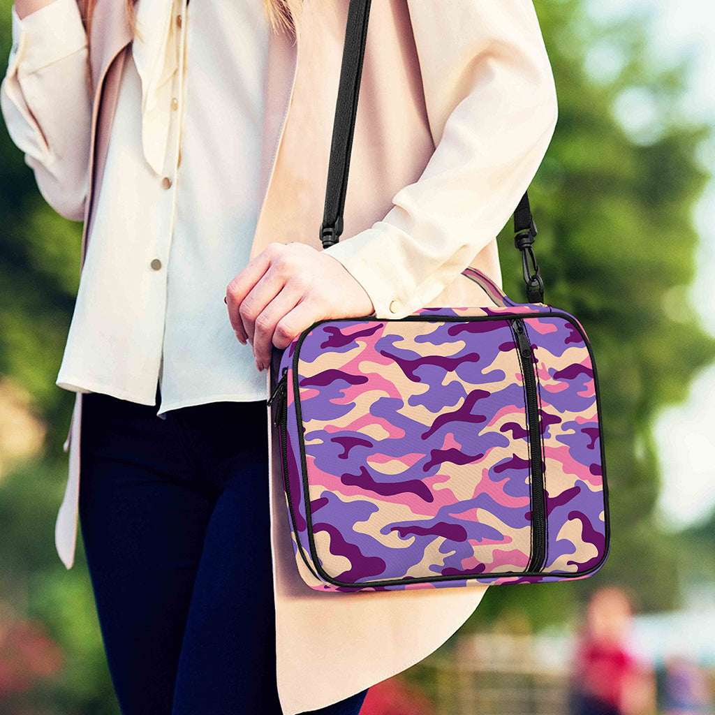 Pastel Purple Camouflage Print Shoulder Strap Bible Bag
