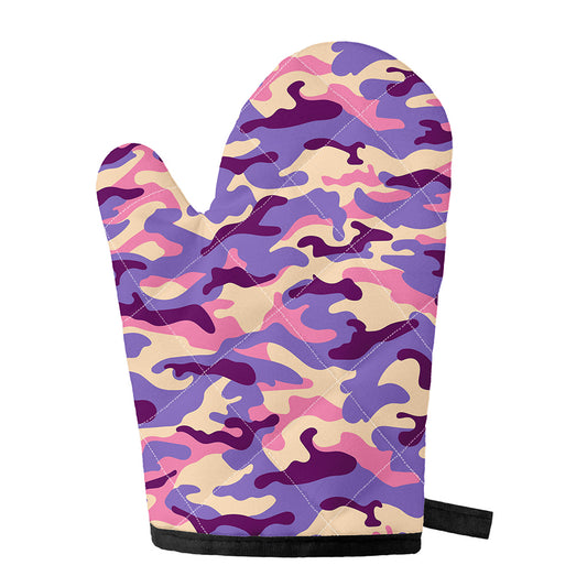Pastel Purple Camouflage Print Single Oven Mitt