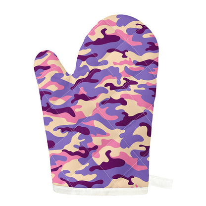 Pastel Purple Camouflage Print Single Oven Mitt