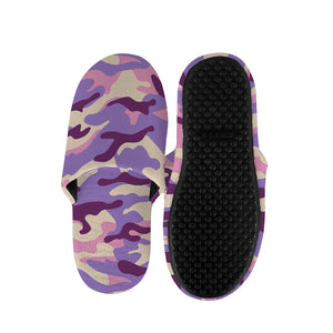 Pastel Purple Camouflage Print Slippers