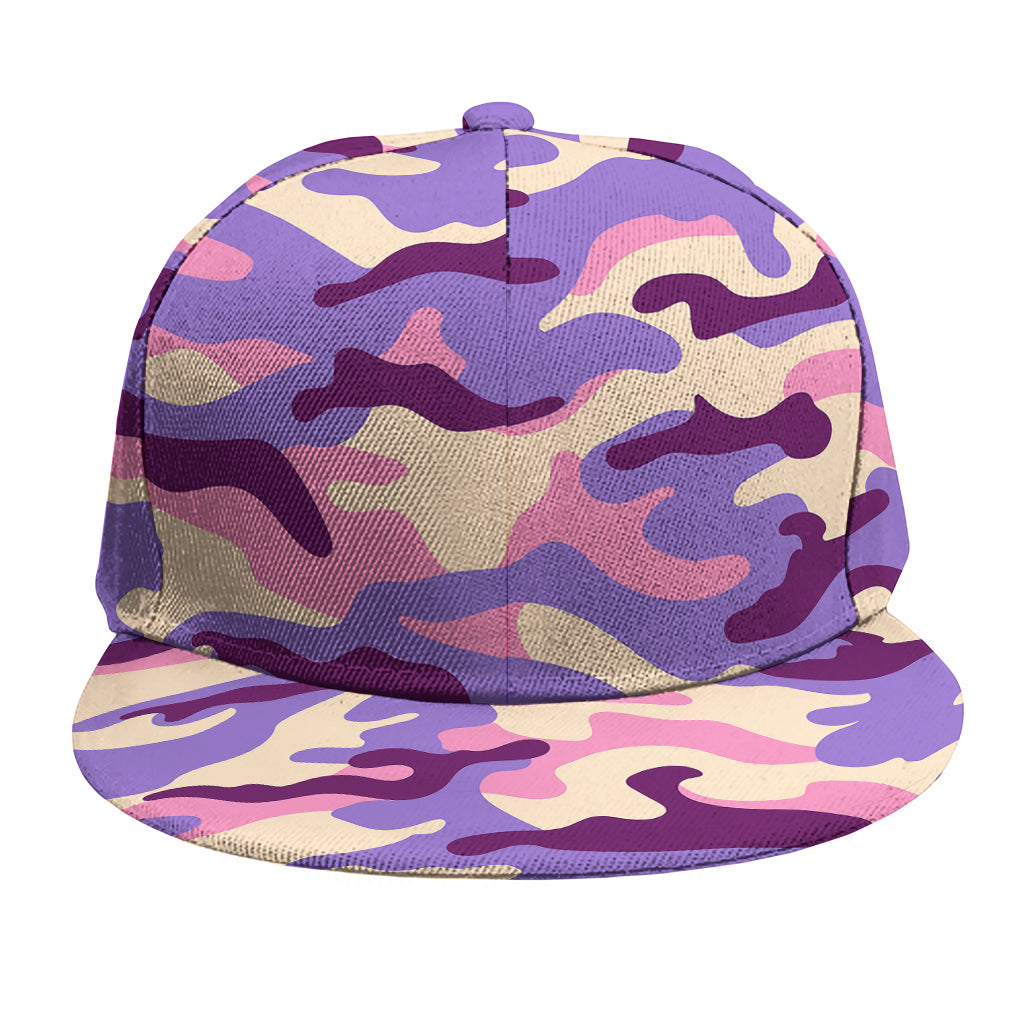 Pastel Purple Camouflage Print Snapback Cap