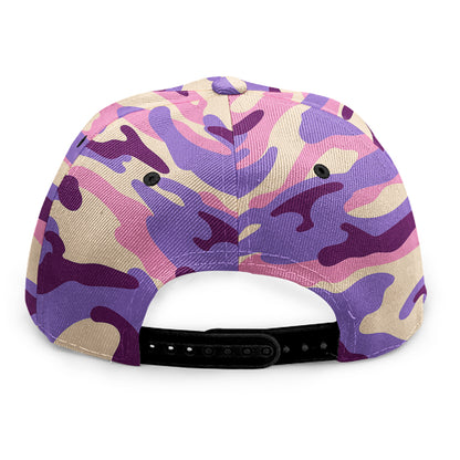 Pastel Purple Camouflage Print Snapback Cap