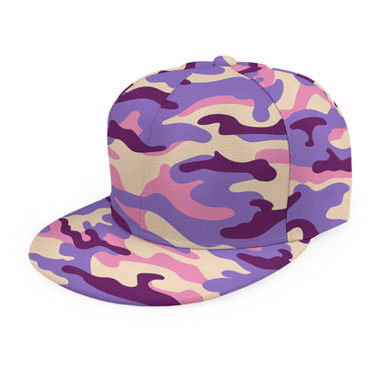 Pastel Purple Camouflage Print Snapback Cap