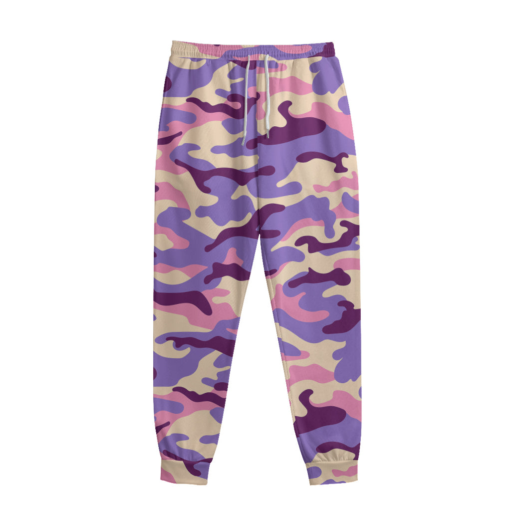 Pastel Purple Camouflage Print Sweatpants
