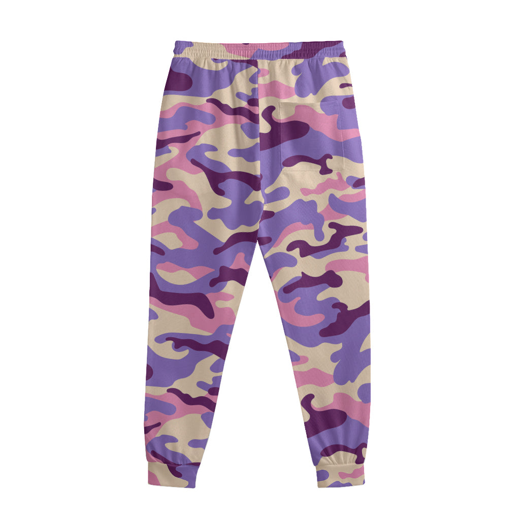 Pastel Purple Camouflage Print Sweatpants