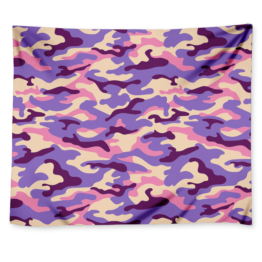 Pastel Purple Camouflage Print Tapestry