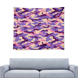 Pastel Purple Camouflage Print Tapestry