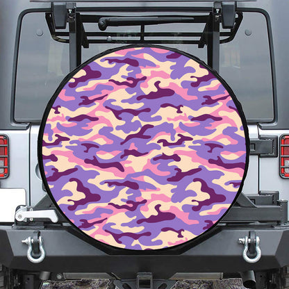 Pastel Purple Camouflage Print Tire Cover