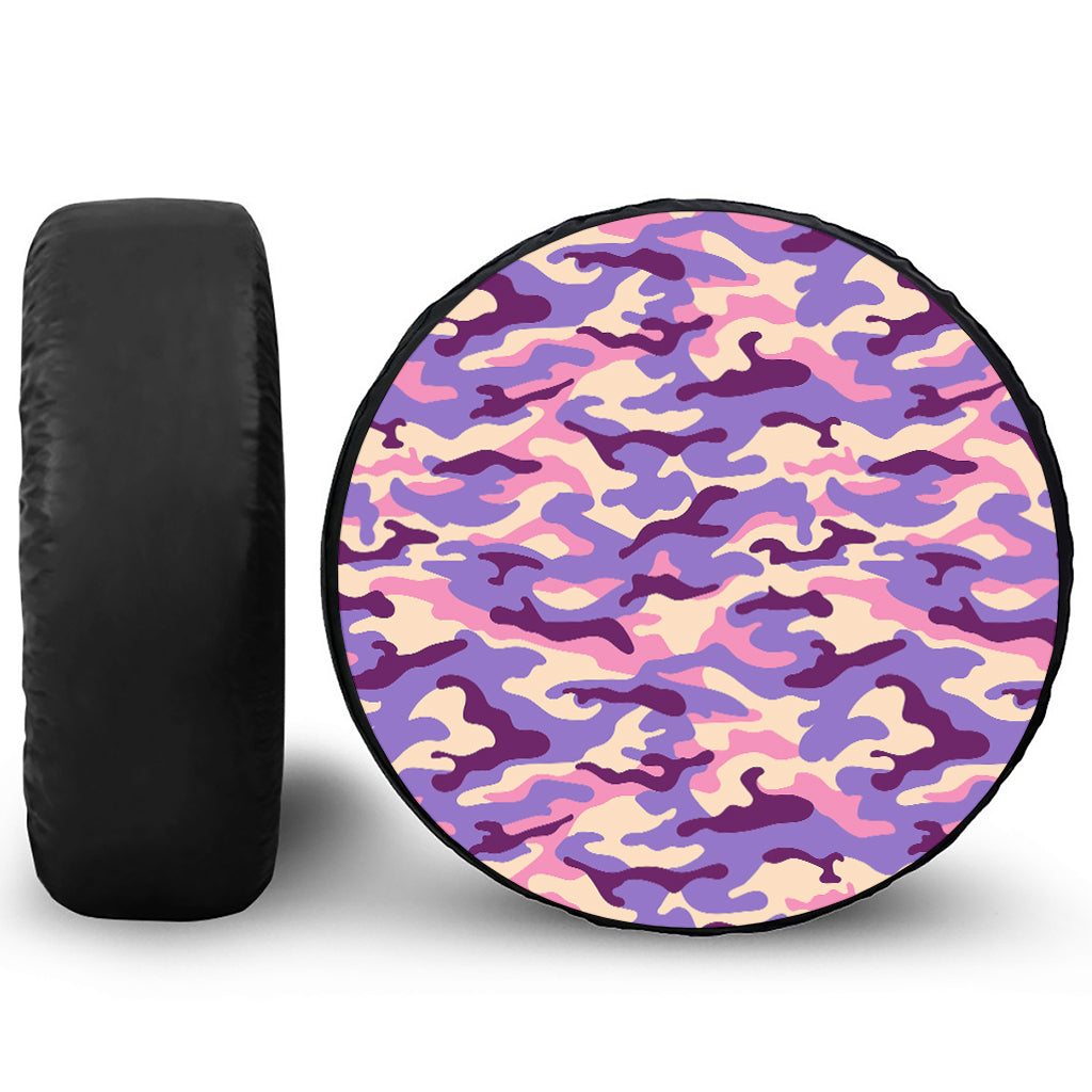 Pastel Purple Camouflage Print Tire Cover