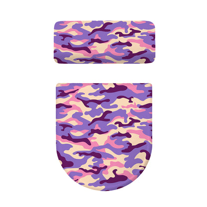 Pastel Purple Camouflage Print Toilet Lid And Tank Cover Set