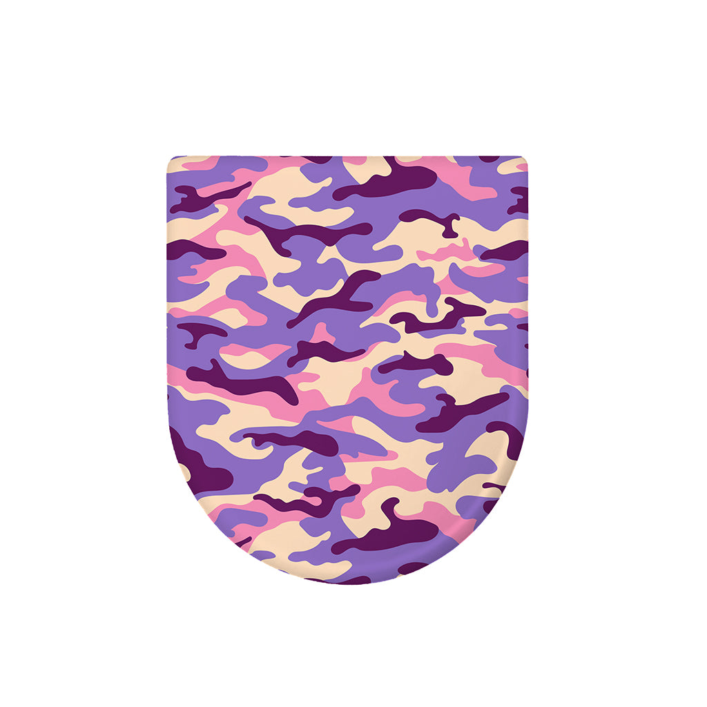 Pastel Purple Camouflage Print Toilet Lid Cover