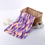 Pastel Purple Camouflage Print Towel
