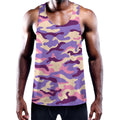 Pastel Purple Camouflage Print Men's Workout Tank Top