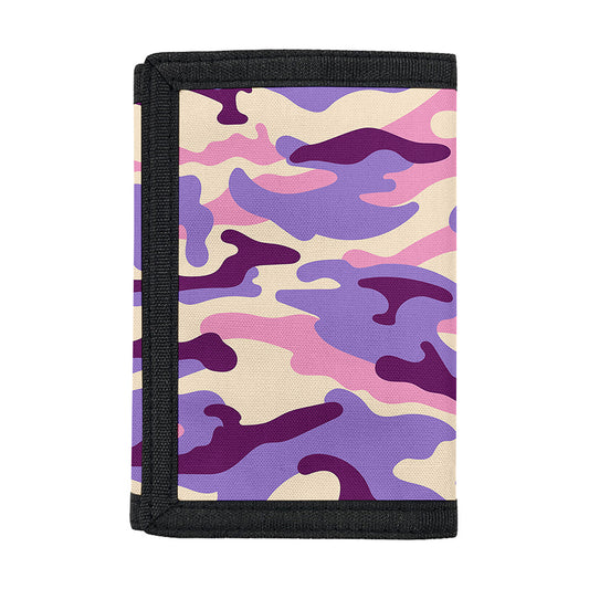 Pastel Purple Camouflage Print Trifold Wallet