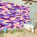 Pastel Purple Camouflage Print Wall Sticker