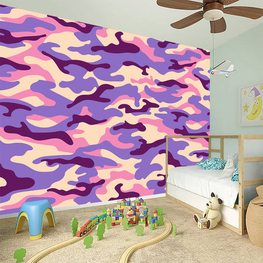 Pastel Purple Camouflage Print Wall Sticker