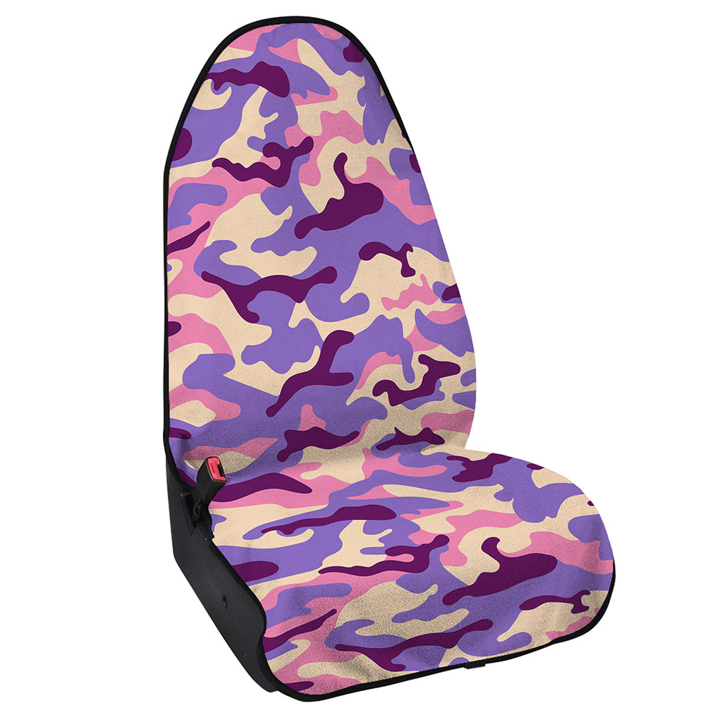 Pastel Purple Camouflage Print Waterproof Car Seat Cover