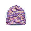 Pastel Purple Camouflage Print White Mesh Trucker Hat