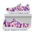Pastel Purple Camouflage Print White Running Shoes