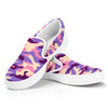 Pastel Purple Camouflage Print White Slip On Sneakers