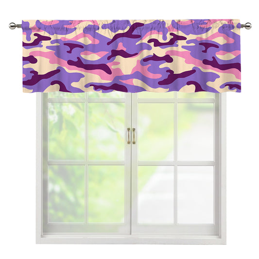 Pastel Purple Camouflage Print Window Valance