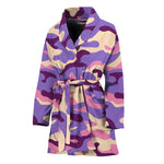 Pastel Purple Camouflage Print Women's Bathrobe