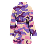 Pastel Purple Camouflage Print Women's Bathrobe