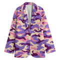 Pastel Purple Camouflage Print Women's Blazer