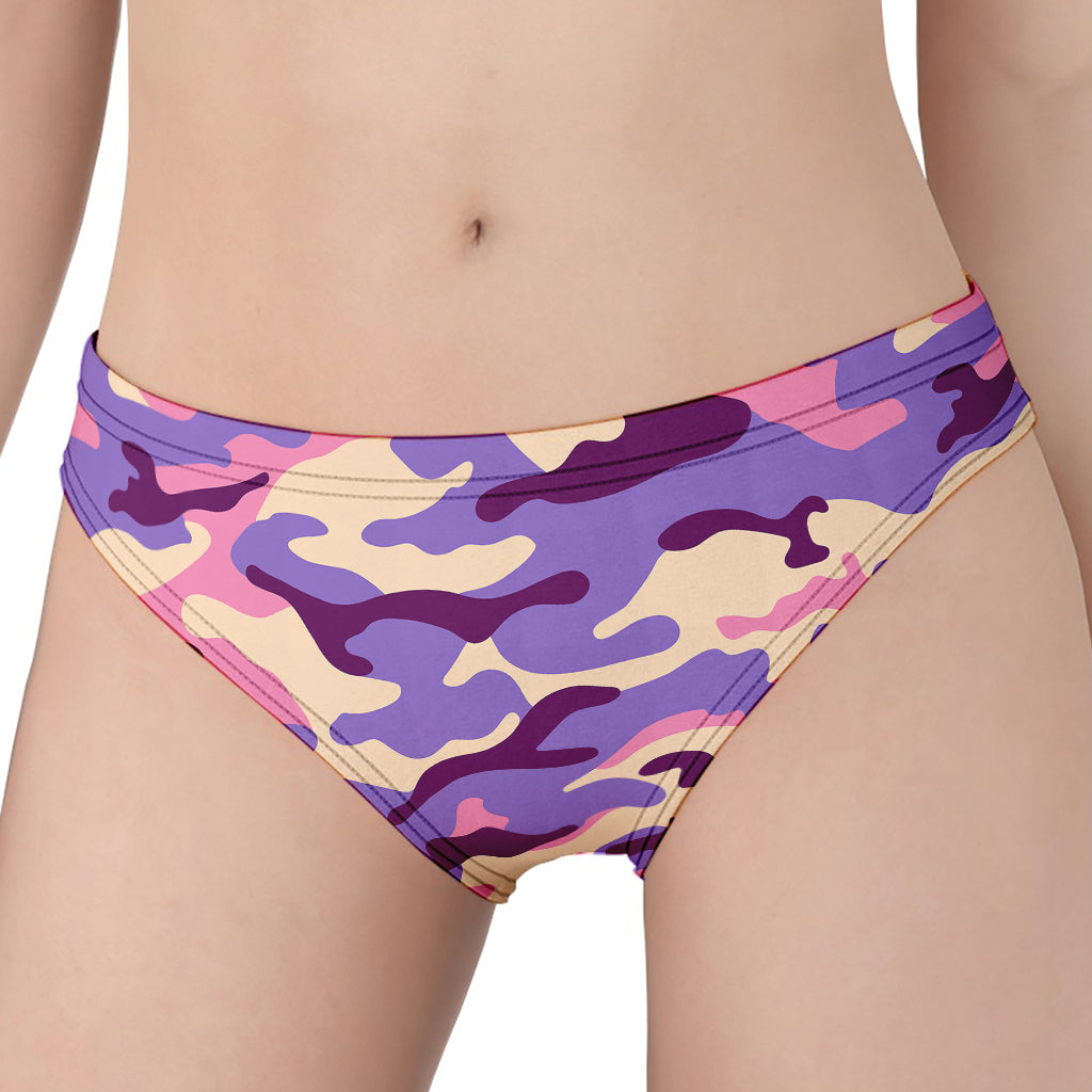 Pastel Purple Camouflage Print Women's Panties