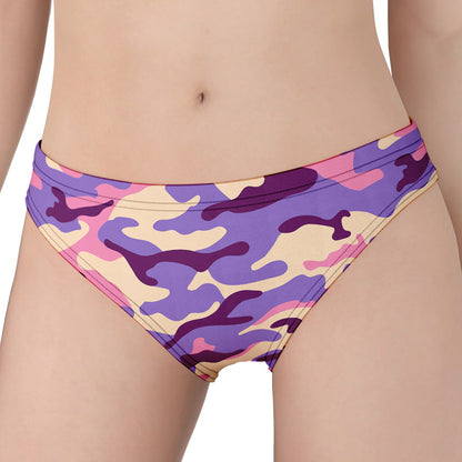 Pastel Purple Camouflage Print Women's Panties