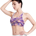 Pastel Purple Camouflage Print Women's Sports Bra