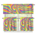 Pastel Rave Print 3 Piece Kitchen Curtains