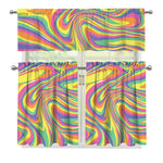 Pastel Rave Print 3 Piece Kitchen Curtains