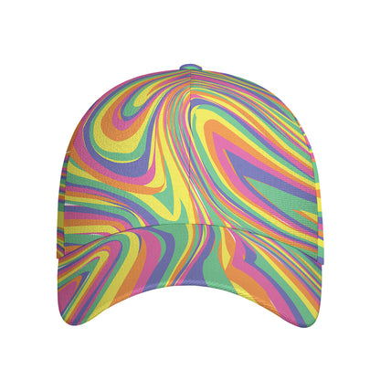Pastel Rave Print Baseball Cap
