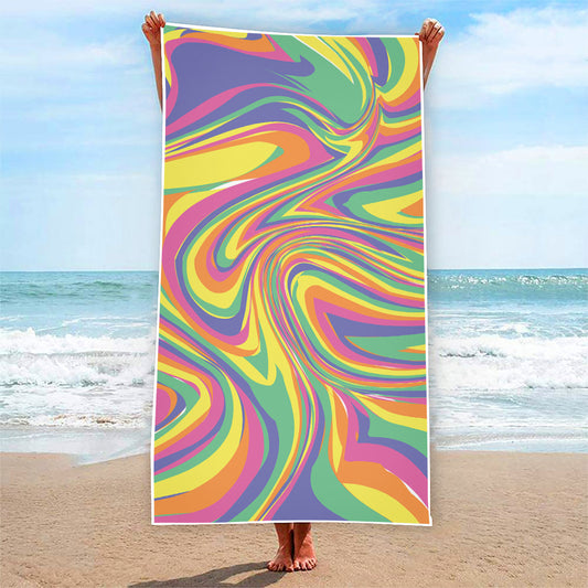 Pastel Rave Print Beach Towel