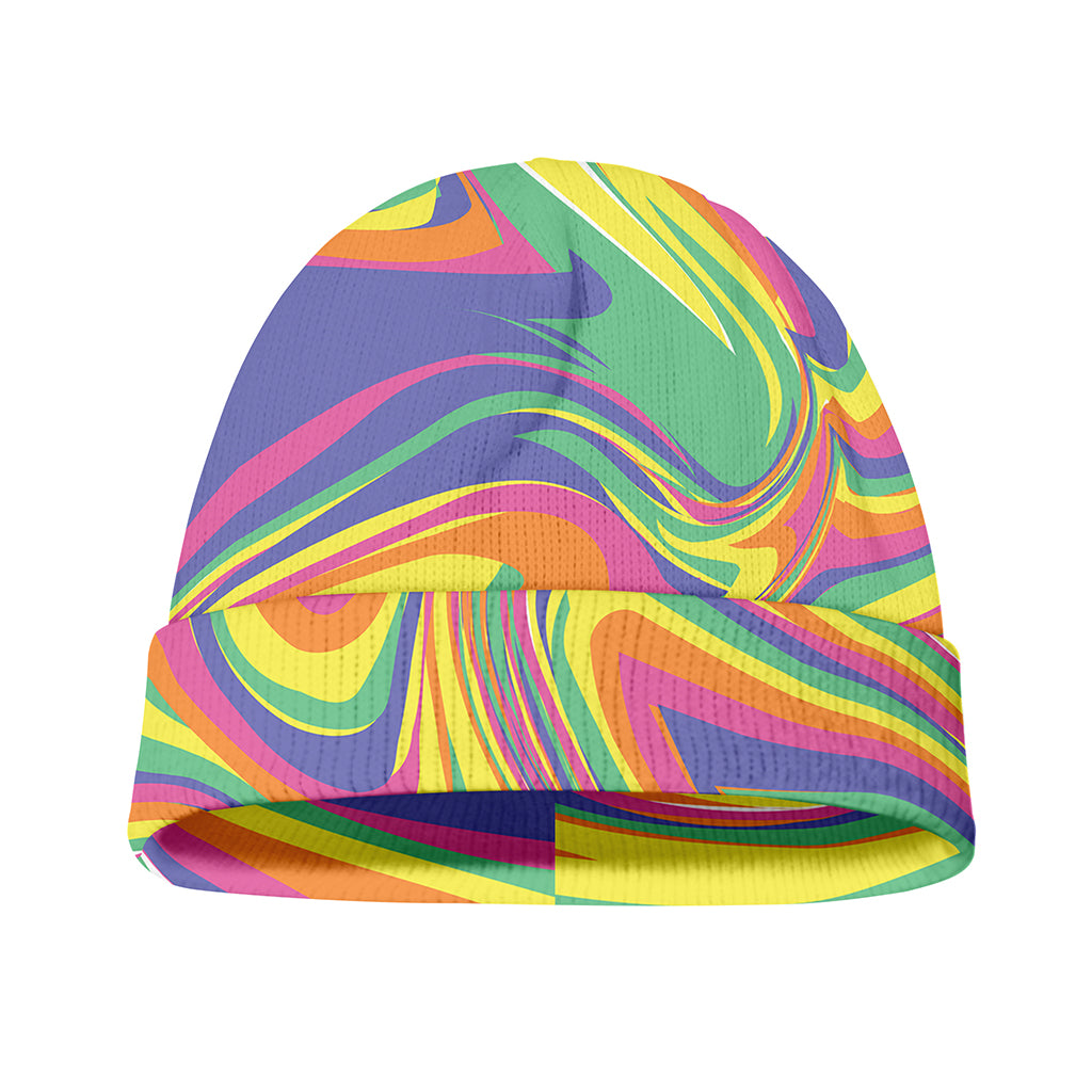 Pastel Rave Print Beanie