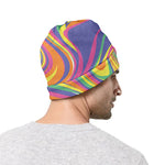 Pastel Rave Print Beanie