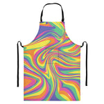 Pastel Rave Print Bib Apron With Pocket