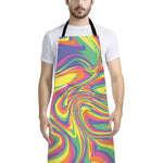 Pastel Rave Print Bib Apron With Pocket