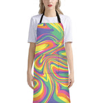 Pastel Rave Print Bib Apron With Pocket